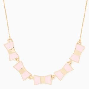 Kate Spade New York Bow Shoppe Row Necklace Pink Gold